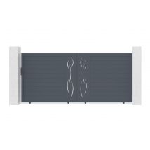 Casanoov - Portail coulissant 4m LIFE H.180cm aluminium gris
