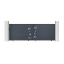 Casanoov - Portail coulissant 4m VELETA H.140cm aluminium gris