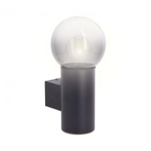Xanlite - Applique murale filaire noire boule fumée IP44