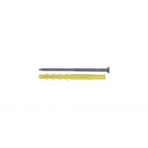 Ing Fixation - 6 Chevilles longues CQLV D. 10 x 280 mm + Vis tête fraisée Torx T40 / D. 7 - Zingué