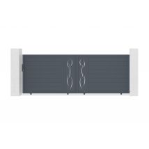 Casanoov - Portail coulissant 4m LIFE H.140cm aluminium gris