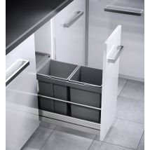 Poubelle de cuisine tri sélectif 2 bacs encastrable 30L (15+15) Hailo Tandem