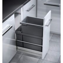 Poubelle encastrable 2 bacs pour meuble coulissant 45L (38+7) Hailo Euro Cargo