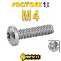 Protorx - Vis à Métaux BOMBÉE SIX LOBES : (M4 x 10mm) x 10pcs | Acier Inox A2 | Usage Exterieur-Intérieur | Norme ISO 14583
