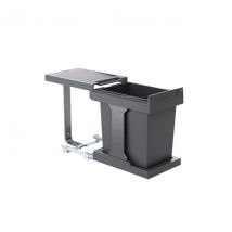 Poubelle de cuisine Hailo Solo Manuelle 20L coulissante encastrable sous évier couleur gris anthracite