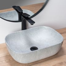 Otitec - Vasque à Poser Rectangulaire En Céramique Gris