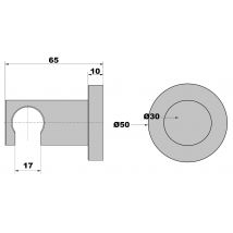 Paini - Applique murale fixe ronde Acier gris
