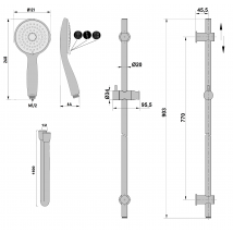 Paini - Barre de douche Spirit Chrome