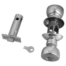 Vachette - Serrure tubulaire V 6300 bec de canne à condamnation axe 80mm bouton standard finition inox - VACHETTE - 19033000
