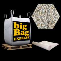 Big Bag Express - Pack Gravier MARBRE Rose Espagnol + Géotextile = 1 Big Bag de Gravier Ø 8/16 mm (≃ 15M²) + Géotextile 50m2 - Livraison PREMIUM
