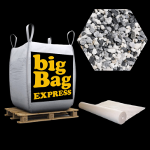 Big Bag Express - Pack Gravier Marbre Multicolore Sombre ø 8/16 mm + Géotextile = 1 Big Bag de Gravier (≃ 15m²) + Géotex 50m2 - Livraison PREMIUM