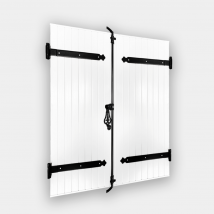 Gefradis - Volet battant PVC 2 vantaux H145 x L120 cm blanc à contre-pentures