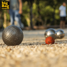Big Bag Express - Pack Terrain de Pétanque BEIGE 25M² (Kit de Traverses + Géotextile + GNT + Sable à Pétanque Beige) - Livraison PREMIUM
