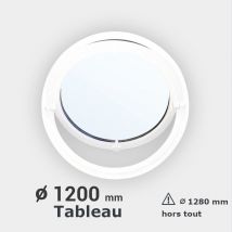 Gefradis - Fenêtre ronde PVC blanc basculant Diam. 120 cm tableau