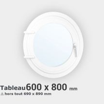 Gefradis - Fenêtre ovale PVC blanc 1 ouvrant H80 x L60 cm