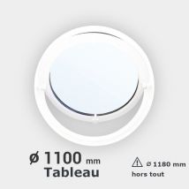 Gefradis - Fenêtre ronde PVC blanc basculant Diam. 110 cm tableau