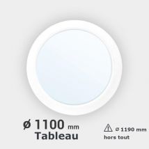 Gefradis - Fenêtre ronde PVC blanc fixe Diam. 110 cm tableau