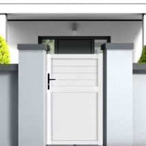 Gefradis - Portillon PVC blanc ARRAS 1000x1800 mm - Poignée à gauche