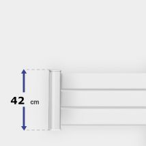 Gefradis - Module de cloture PVC H42 x L150 cm blanc ajourage horizontal