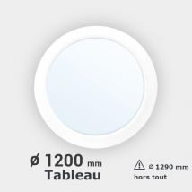 Gefradis - Fenêtre ronde PVC blanc fixe Diam. 120 cm tableau