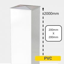 Gefradis - Pilier de portail PVC H200 x L20 cm blanc