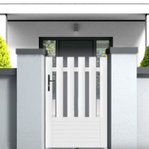 Gefradis - Portillon PVC blanc ALENÇON DROIT 1000x1450 mm - Poignée à gauche