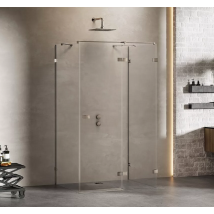 Otitec - Cabine de douche droite 110x80 pivotante CARAIBES GUNMETAL BRUSHED
