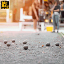 Big Bag Express - Pack Terrain de Pétanque GRIS 48M² (Kit de Traverses + Géotextile + GNT + Sable à Pétanque Gris) - Livraison PREMIUM