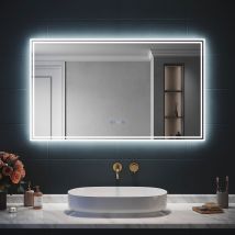 Sirhona - SIRHONA Miroir de salle de bain avec Mirroir LED rétro-éclairé