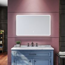Sirhona - SIRHONA Miroir de salle de bain avec lumière tricolore LED