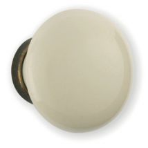 Brionne - Bouton porcelaine blanc Ø 30 mm