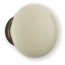 Brionne - Bouton porcelaine blanc Ø 35 mm