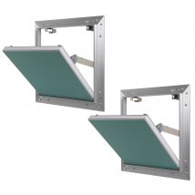 Lot de 2 trappes de visite alu hydro Semin - 500 mm x 500 mm x 12.5 mm - ouverture poussez/lâchez - pièces humides - murs et plafonds