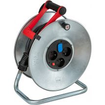 Brennenstuhl - ENROULEUR DE C BLE SILVER BRICO-250 AVEC USB / ENROULEUR AVEC 3 PRISES DE COURANT ELECTRIQUE ET 2 PORTS USB