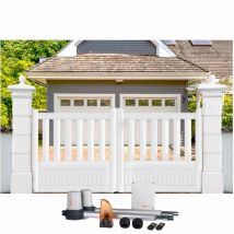 Gefradis - Portail battant électrique PVC blanc H125 x L350 ÉTRETAT