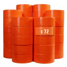 Tecplast - Lot de 72 Rubans adhésifs toilés orange 50 mm x 33 m - Rouleau adhésif TECPLAST pour fixer les bâches