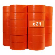 Tecplast - Lot de 24 Rubans adhésifs toilés orange 50 mm x 33 m - Rouleau adhésif TECPLAST pour fixer les bâches