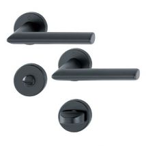 Hoppe - Paire de béquilles sur rosace stockholm hoppe 1140/42k/42ks noir mat - bec de cane condamnation - 11705218