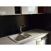 Alucouleur - Crédence Aluminium Noir RAL 9005 mat H 55 cm x L 110 cm
