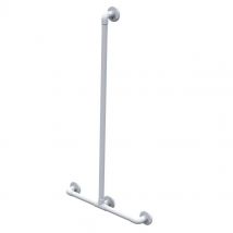 AKW - Barre d'appui lisse renforcée main courante en T Option1 blanche (Accessibilité PMR) Akw