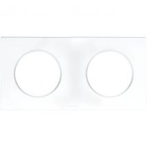 Eur'ohm - Plaques de finition polycarbonate - Blanc brillant - SQUARE 2 postes