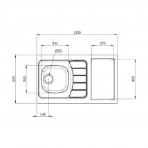 Moderna - Evier kitchenette ISEO 1 cuve inox L1000mm - MODERNA - CPBD100A30
