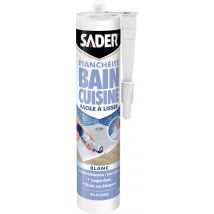 Mastic d'étanchéité bain / cuisine facile à lisser Sader - Cartouche 280 ml - Blanc