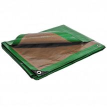 Tecplast - Bâche pergola 6 x 10 m Traitée Anti UV Toile pour tonnelle verte et marron polyéthylène 250g/m² haute qualité