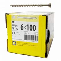 Domax - BOITE DE 100 VIS À TÊTE FRAISÉE 6 x 100