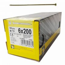Domax - BOITE DE 100 VIS À TÊTE FRAISÉE 6 x 200