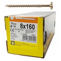 Domax - BOITE DE 50 VIS À TÊTE RONDELLE 8 x 160