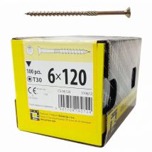 Domax - BOITE DE 100 VIS À TÊTE FRAISÉE 6 x 120