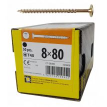 Domax - BOITE DE 50 VIS À TÊTE RONDELLE 8 x 80