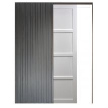 Porte Coulissante Tamera Blanc 4 Panneaux H204 X L83 + Systeme De Galandage Et Kit Finition Inclus Gd Menuiseries